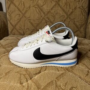 Size 6.5 Women's Nike Cortez Sneakers DN1791-100 White/Black/Light Photo Blue